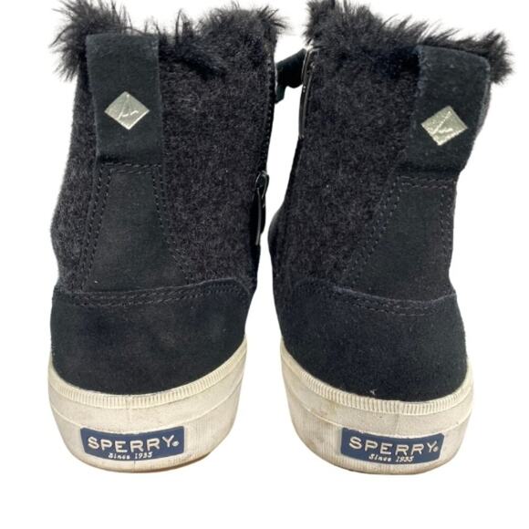 Sperry Crest Lug High-Top Sneakers Shoes Suede Wool Lace Up Closure Black W 9.5M - Picture 6 of 7